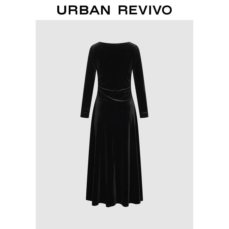 

UR 2025 Autumn Elegant Cowl Neck A-line Long Sleeve Dress M