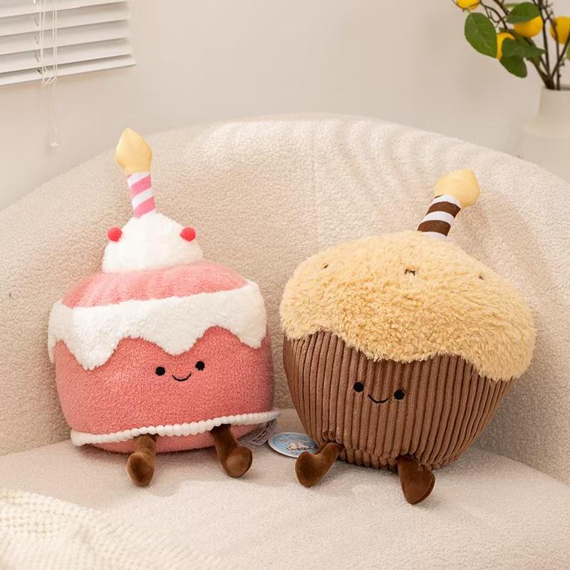 Cake Series Plush Toys Soft Stuffed Dolls, Birthday Party Plush Pillow, Decorative Display Props,Kids Gift for Home or Classroom