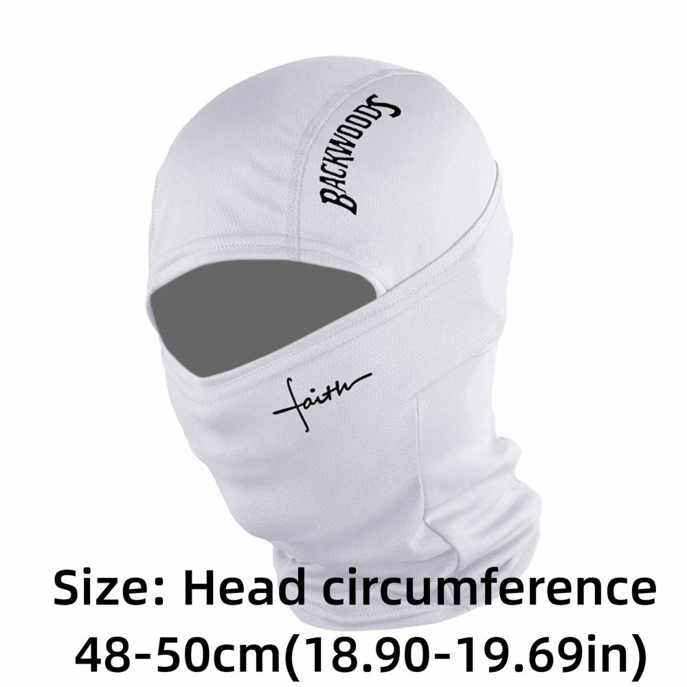 Letter Print Full Face Mask Red Heart Pattern Hood Cover Balaclava Hat Sun Protection