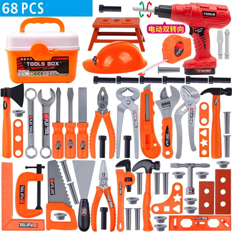 Kinder-Werkzeugset mit elektrischer Spielzeug-Bohrmaschine, Kinder-Power-Spielzeug, Rollenspiel-Werkzeugset für Jungen und Mädchen, Bildung, Montessori-Lernen