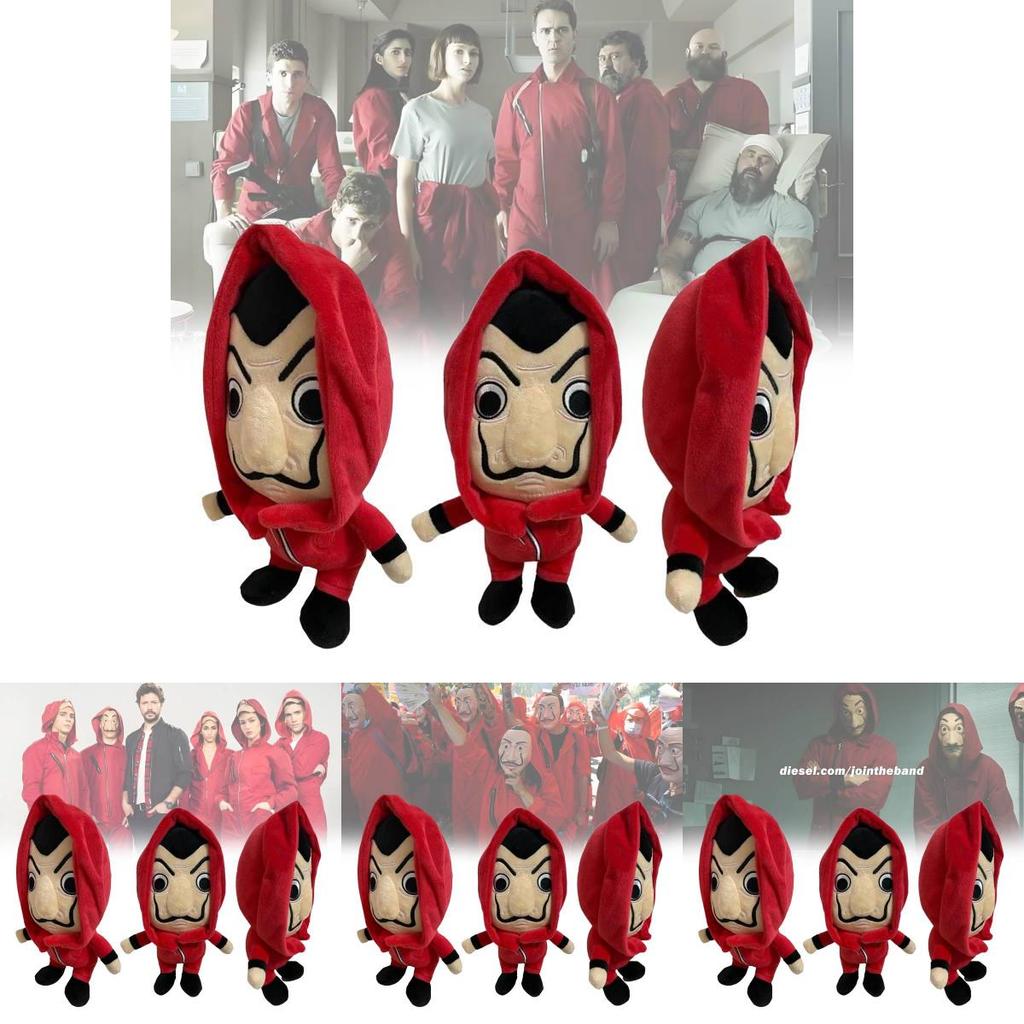 High Quality Papel Plush Toy Unique Dali Mask Figure 30cm Red Color