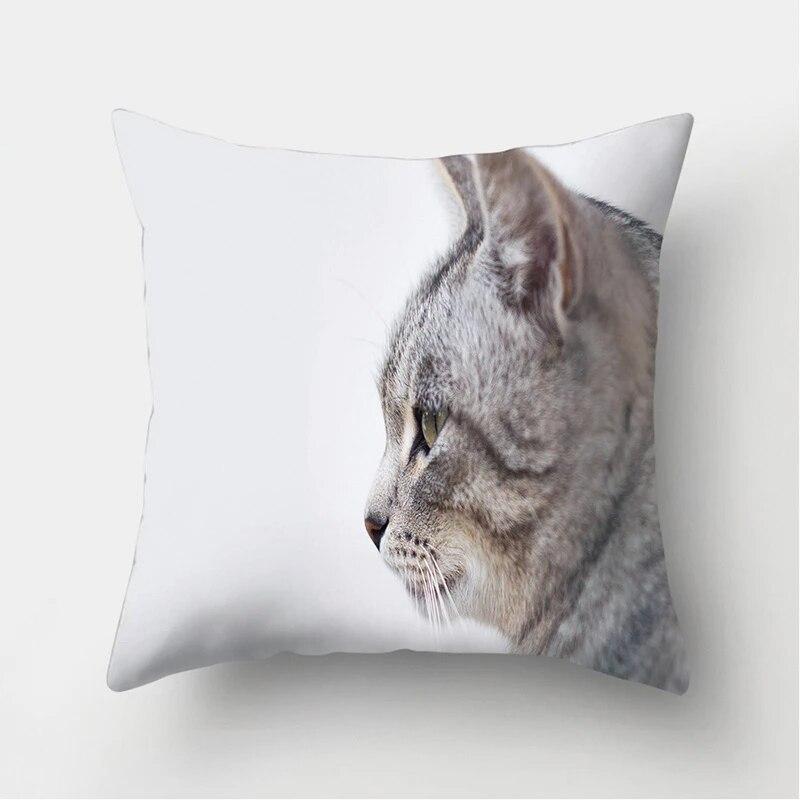 Cute Cat Print Decorative Cushion Pillowcase  Cover Pillow Sofa Living Room