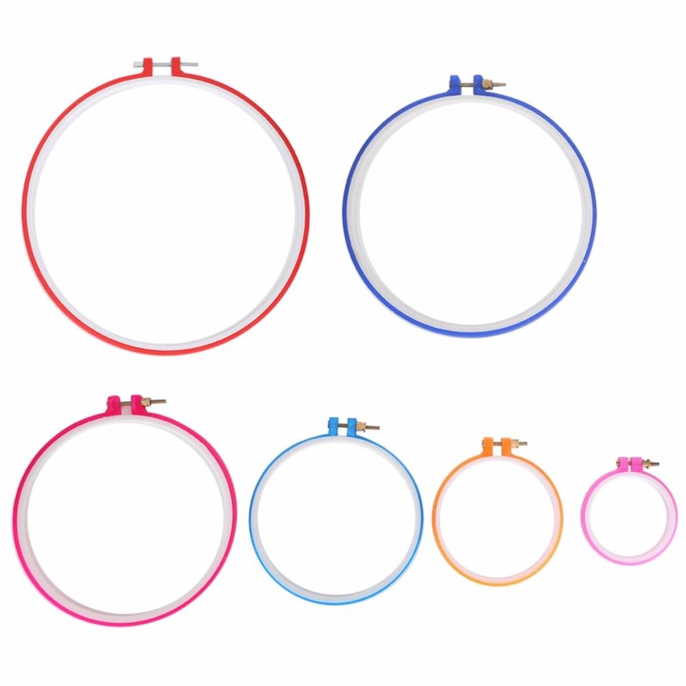 6pcs Adjustable Design Embroidery Hoop Set Plastic Adjustable Hoop Ring For Embroidery