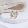 Kinel Shiny Zircon Full Paved Hoop Earrings For Women Rose Gold Bride Wedding Jewelry