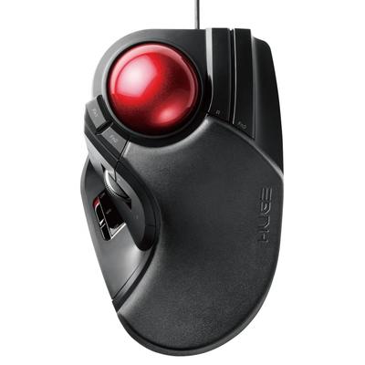 Elecom USB Mouse Wired Trackball Large Ball 8 Button Tilt Function Black M-HT1URXBK