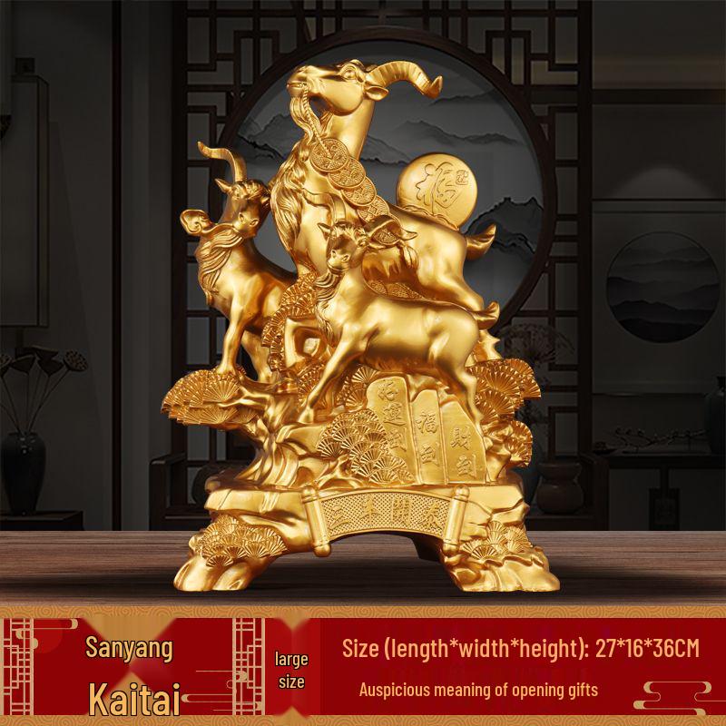 Prosperity Sheep Ornament for Living Room, Wine Cabinet, or Hallway – Housewarming Gift