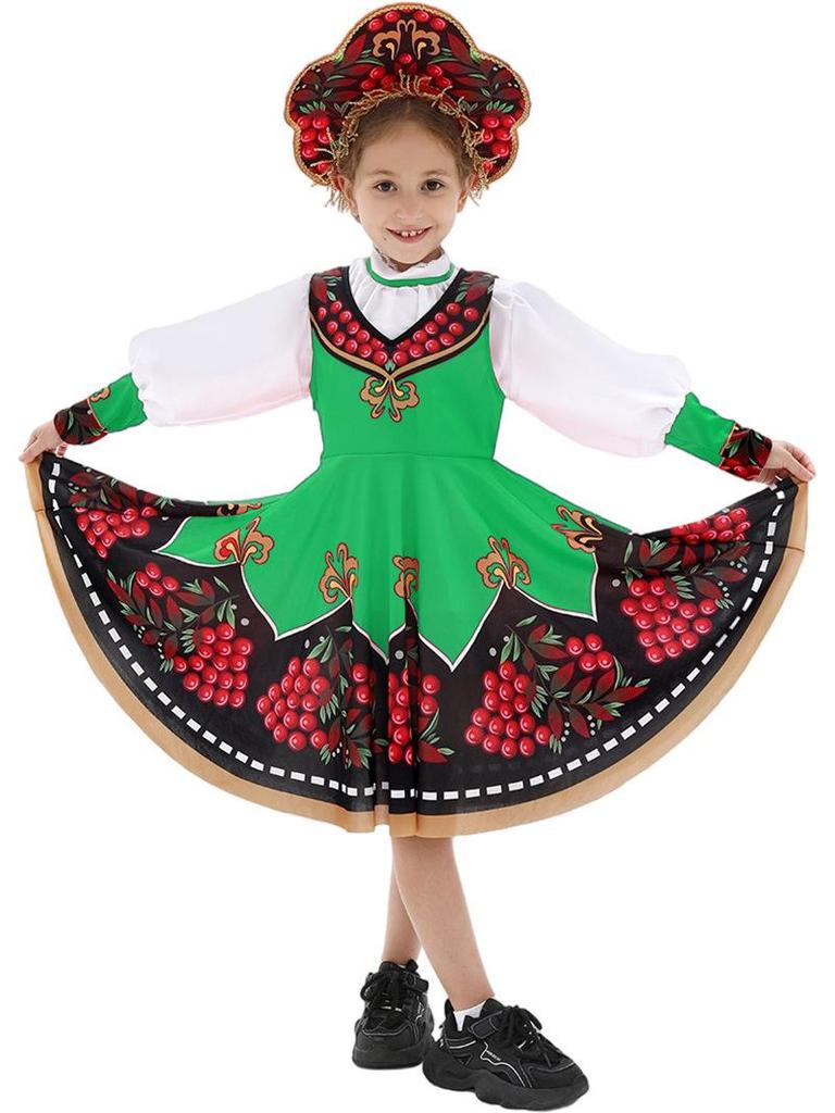 Russian Ethnic Children's Halloween Costume for Stage Performance