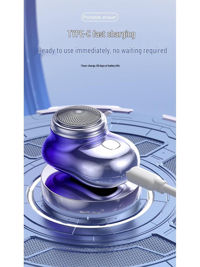 Mini Waschbarer Elektrorasierer - USB Wiederaufladbarer Tragbarer Reiserasierer für Männer