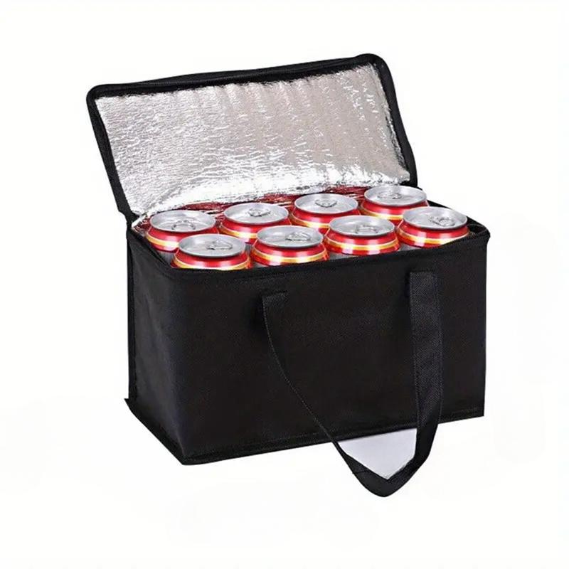 

Large Capacity Food Insulation Bag Aluminium Foil Thickened Takeaway Insulation Boxes Drink Ice Pack Portable Picnic Storage Bag чорний