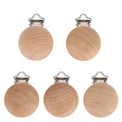 5 Stück 3 cm Baby Schnuller Holzclips Säugling Beruhigungssauger Halter Ohne Löcher Buchenholz
