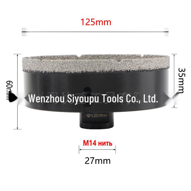 Apriscatole per foratura a secco con brasatura diamantata per foratura di piastrelle, lastre di marmo e roccia, 6 mm-150 mm M14