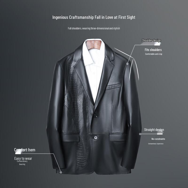 Men's Genuine Lambskin Business Casual Jacket