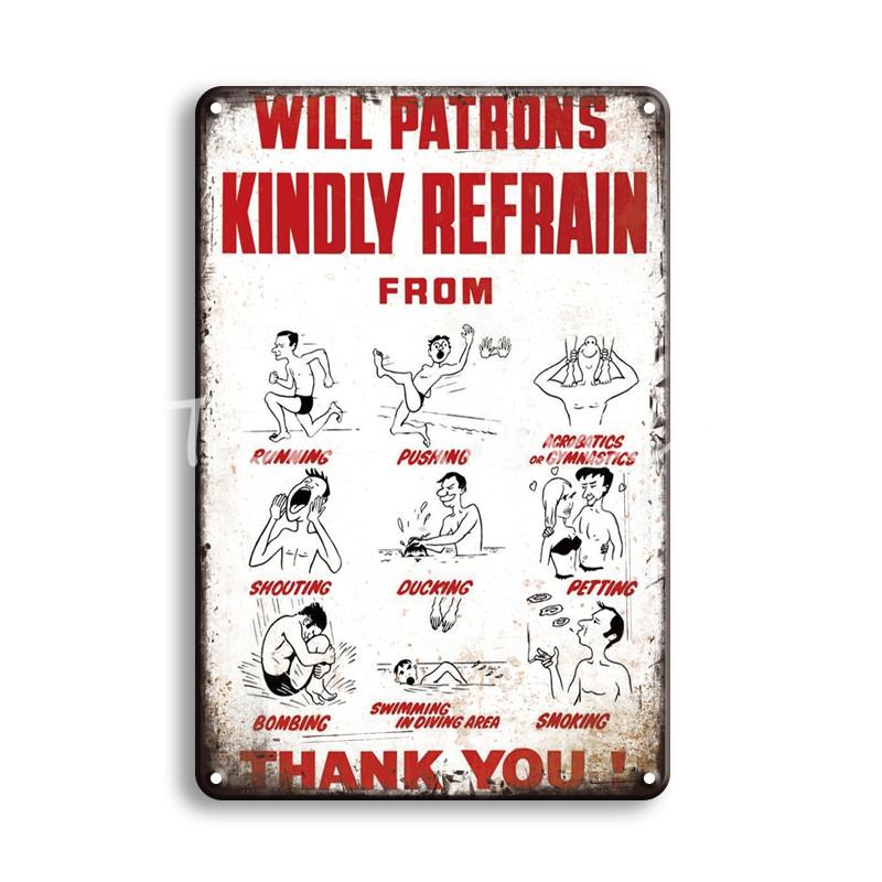 WARNING SASQUATCH Metall-Wandkunst-Blechschild im Vintage-Stil, Willkommensregeln, Poster, Schilder, Bauernhaus-Heimdekoration, Toiletten-Türschilder