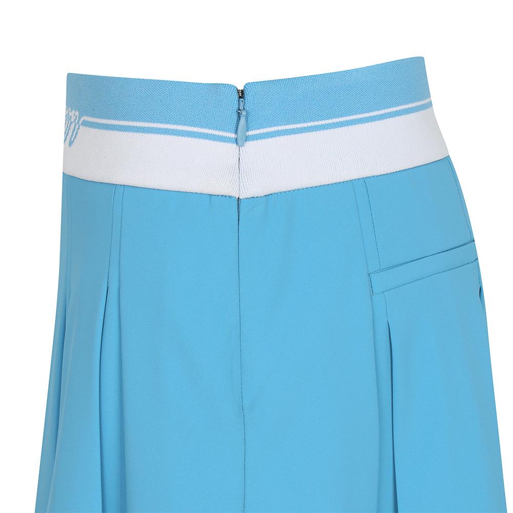 MALBON GOLF Wide Logo Banded Pleated Skirt Blue (Woman)
