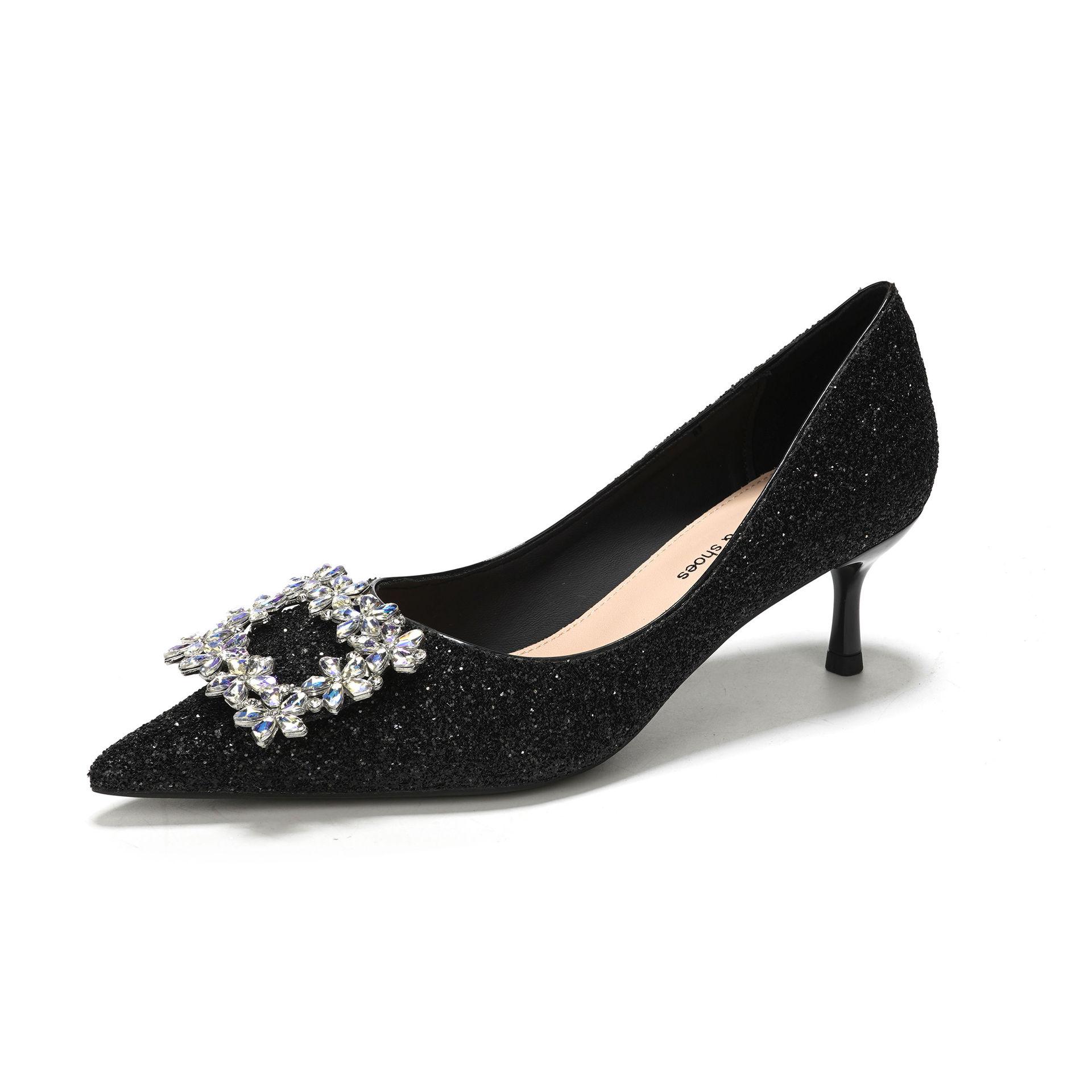 

Свадебные туфли на шпильке с пайетками, банкетные туфли, легкие роскошные универсальные повседневные туфли, женская обувь 40