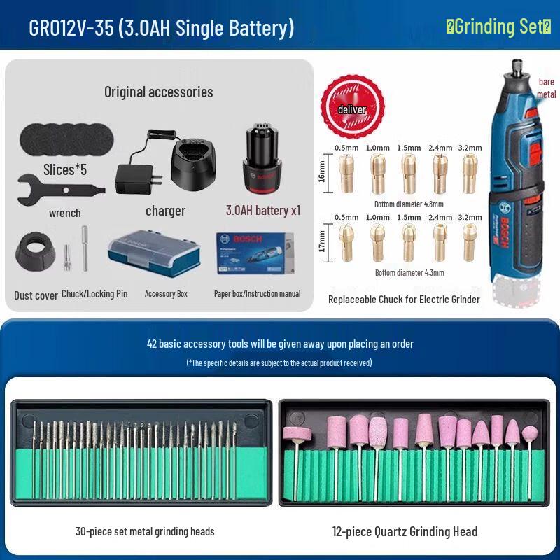 Bosch GRO12V-35 Cordless Rotary Tool CN plug (adapter included)