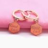 Purple Gold Lucky Letter Earrings Women'S Simple Niche Temperament Rose Gold Plated Color Gold Ear Buckle