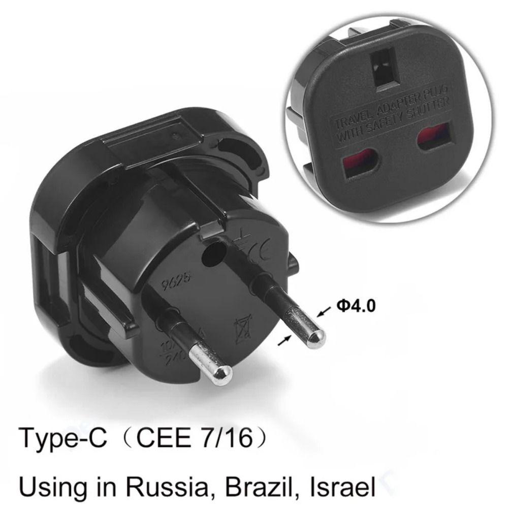 Power Charger Travel Adapter Wall Socket Outlet Connector Durable UK To EU Converter
