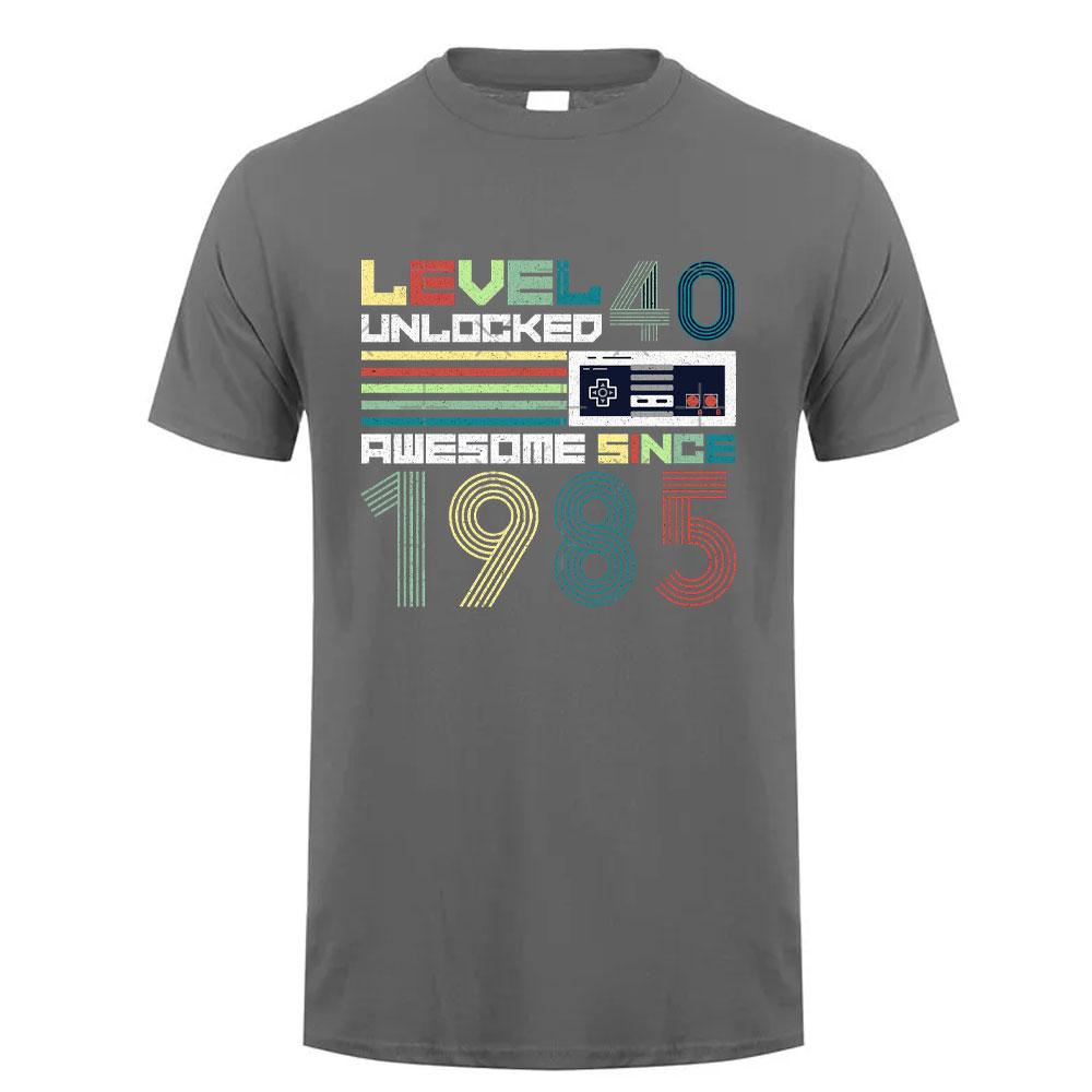 1985 Year Vintage Cotton T Shirt Retro 80s Style Short Sleeve Retro Tee Unisex Classic Design for Men Women 40th Birthday