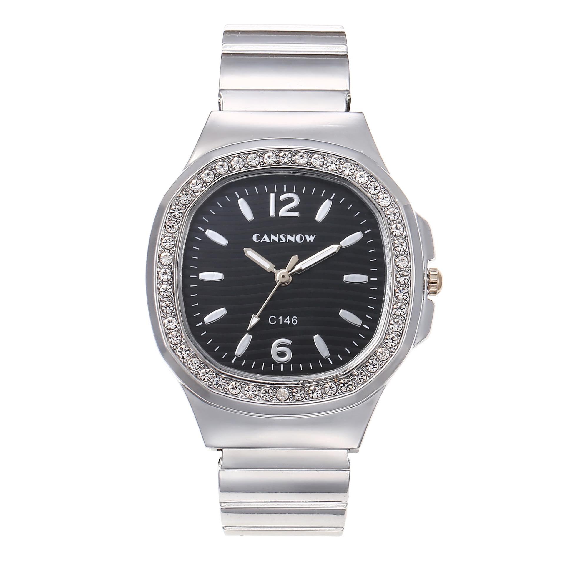 

Luxury Ladies Digital Diamond Studded Quartz Bracelet watch Fashion New Gold Stainless Steel Strap Women s Dress Clock Watches срібний/чорний