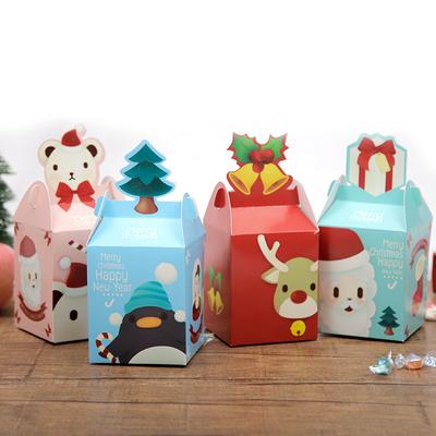 10 Pieces/Set Cartoon Christmas Patterns Gift Packaging Box Home Christmas Party Gift Packaging Box Rectangle Cardboard Box