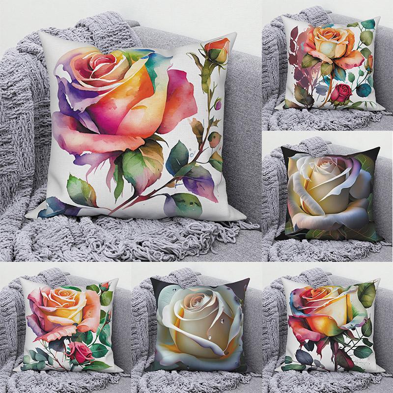 

Наволочка с цветком розы, наволочка с 3D принтом, наволочка, современный диван, квадратная наволочка, домашний декор