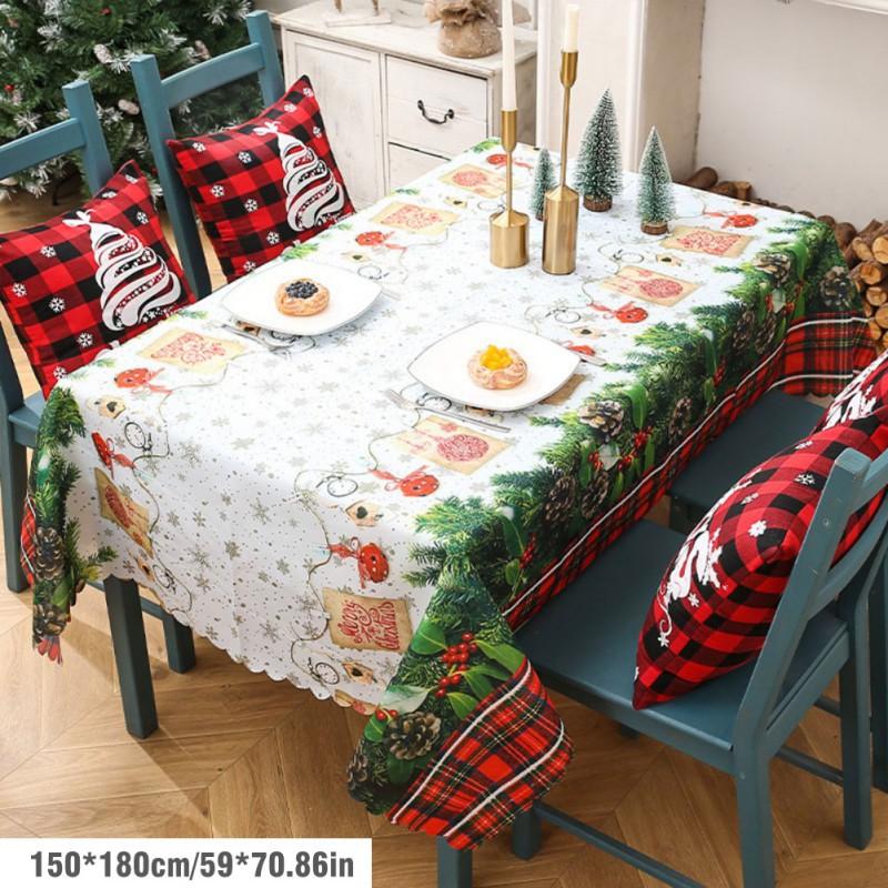 Christmas Rectangle Tablecloth Waterproof Dining Table Cover Tablecloth For New Year Party Navidad Holiday Dinner Decoration