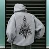 2025 New Autumn Winter Male Fashion Casual Hoodie with 666 Cross Man Streetwear Hooded Sweatshirt Gothic Demonic Theme Print Top