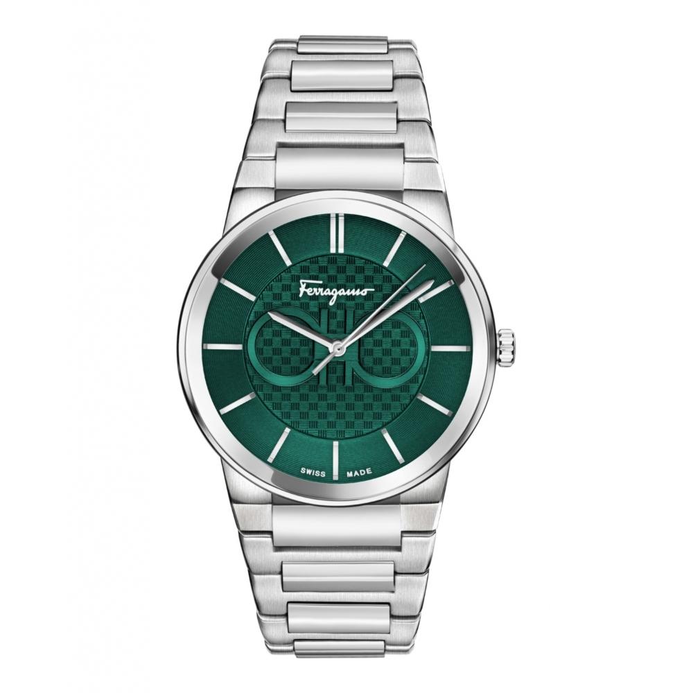 

Salvatore Ferragamo Ferragamo Sapphire Bracelet Watch Silver Stainless Steel Green