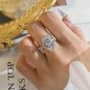 Is Comparable To The Ice Flower Cut Pigeon Egg Bright Zircon Open Ring Female, Niche High-end Light Luxury Ring