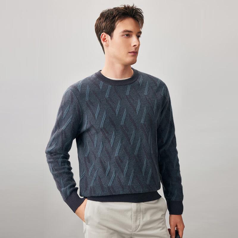 Kemengboka Men's 100% Cashmere Jacquard Knit Pullover