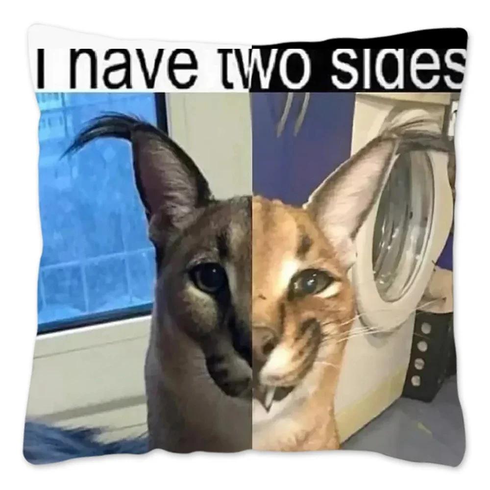 Capa de Almofada Meme Fofo Floppa 40x40 Decoração de Casa Dakimakura Engraçada Gato Caracal Capa de Almofada para Sala de Estar Housse De Coussin