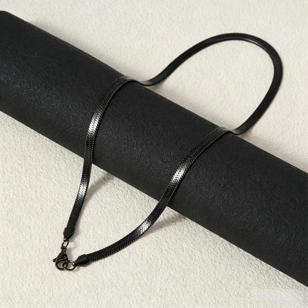 Gold Plated Titanium Steel Snake Bone Chain Necklace - Color Retention, Multiple Specifications, Pendant Included