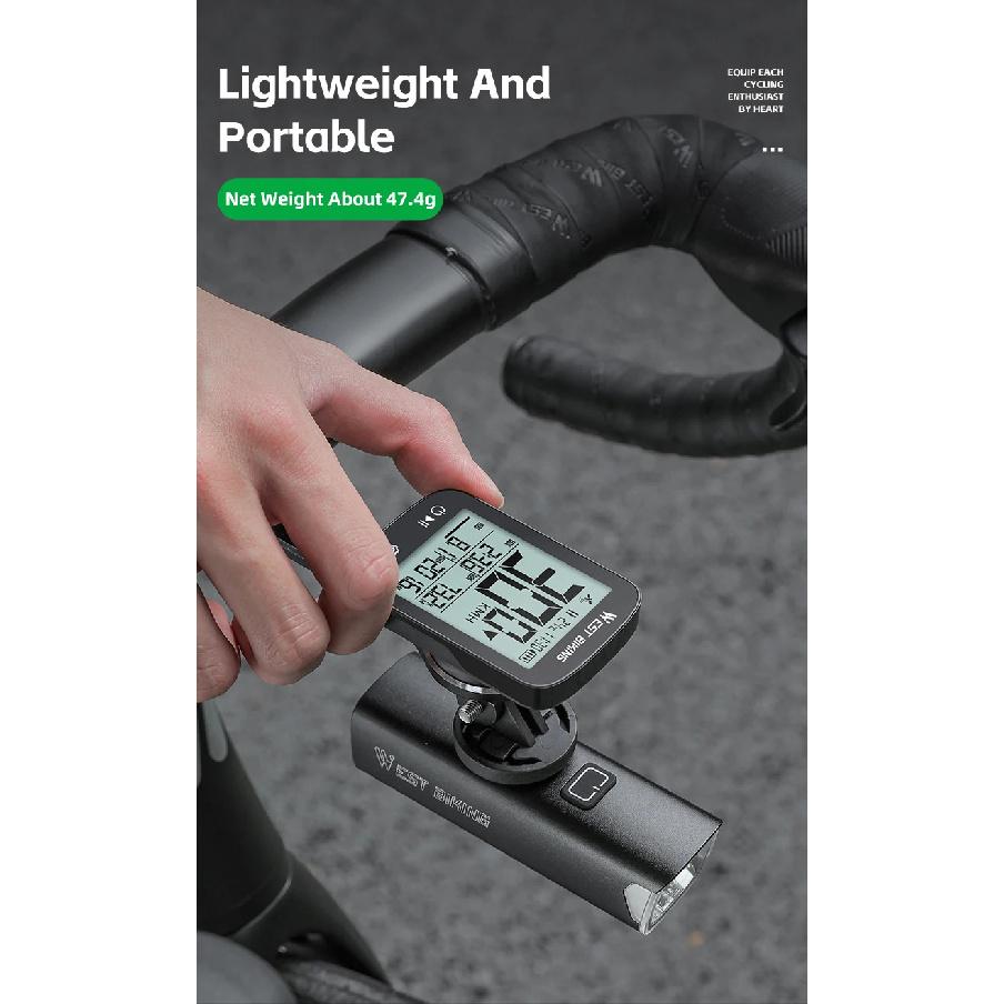 WEST BIKING Computadora Inteligente GPS para Bicicleta Pantalla Grande Velocímetro Inalámbrico para Ciclismo IPX7 Impermeable Ligero Odómetro de Bicicleta