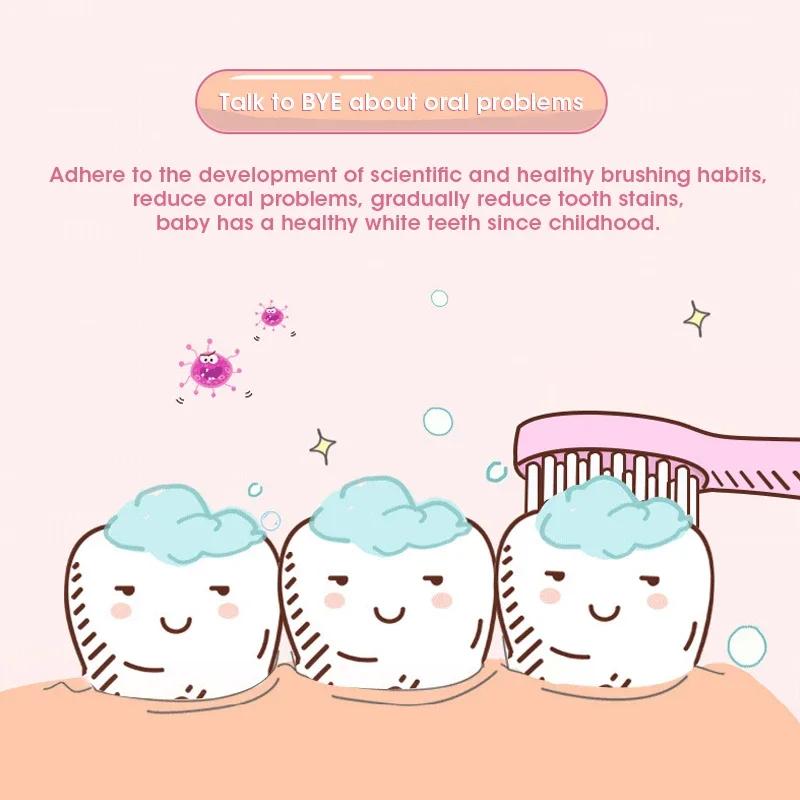 Children Electric Toothbrush Ultrasonic Cleaning Safe Soft Bristles Rechargeable Home Use Kids Oral Hygiene