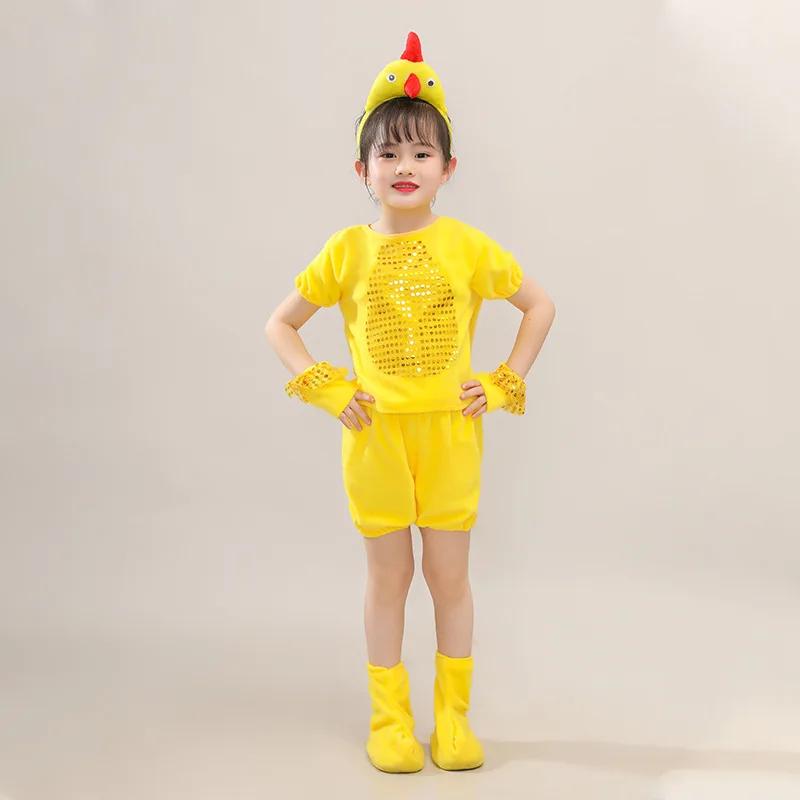New Children Kids Adult Halloween Duck Chicken Chick Costume Skirt Tutu Yellow Bodysuit Outfit Dance Performance