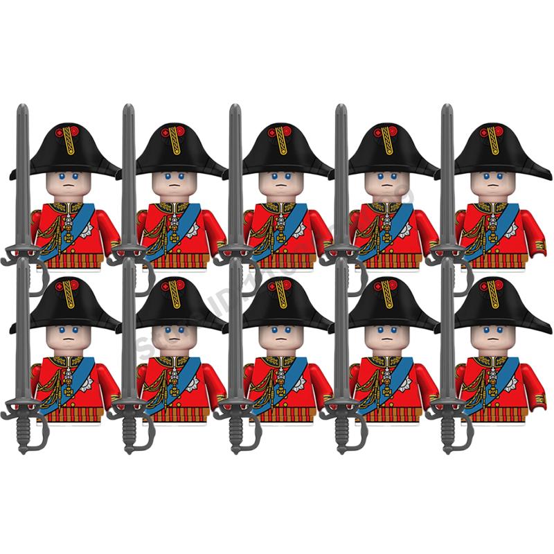 Medieval Military Building Blocks Napoleonic Wars Castle Knight Soldier Figures Weapons Guns British French Marshal Infantry Toy
