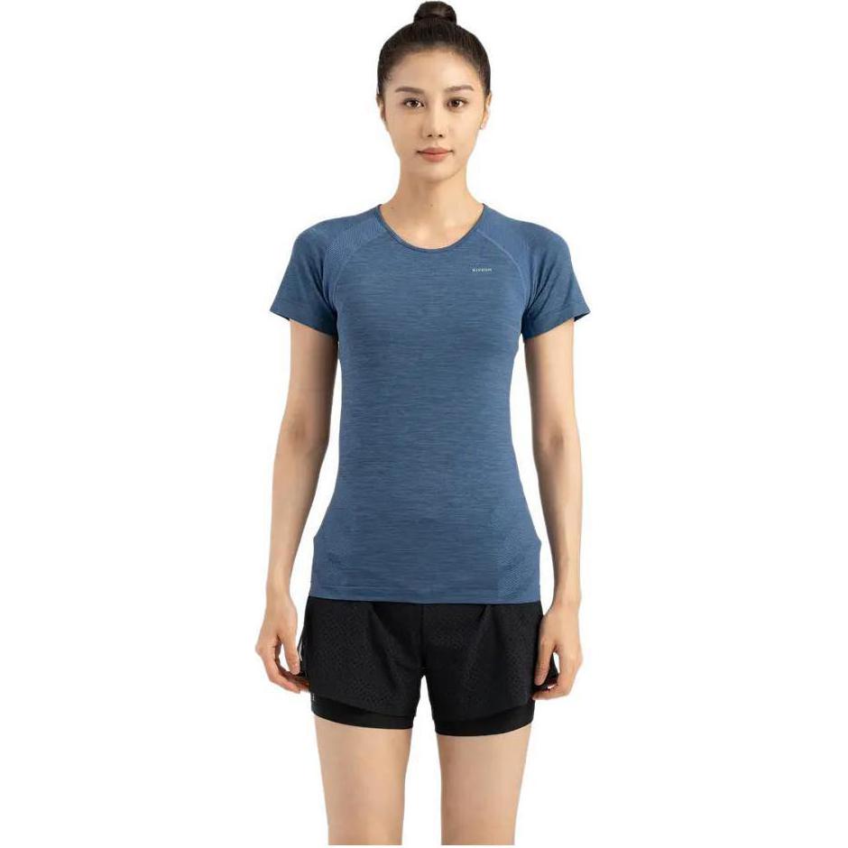 DECATHLON Skin-Friendly Solid Colour Breathable Short Sleeve Ralan Sleeve T-Shirt Women's Dark Blue