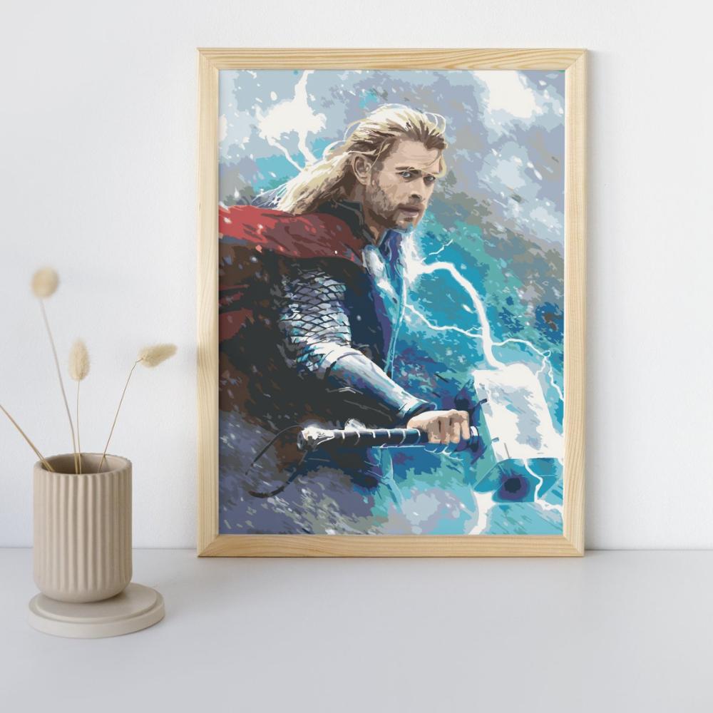 Malowanie Po Numerach Obrazy Do Malowania - Thor W Burzy Marvel  40X50 Cm