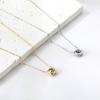 Simple Round White Diamond Pendant Necklace Elegant Versatile Collarbone Chain Jewelry For Women
