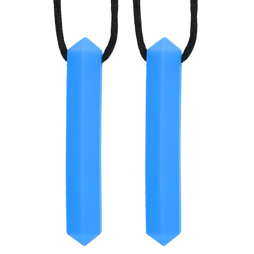 2pcs Silicone Teether High Temperature Resistant Waterproof Chewing Pendant Necklace