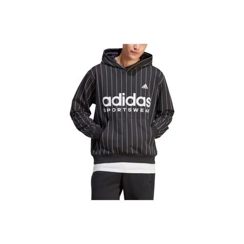 adidas Brand Logo Printed Stripe Hoodie American Style Sweatshirt Men’s Black