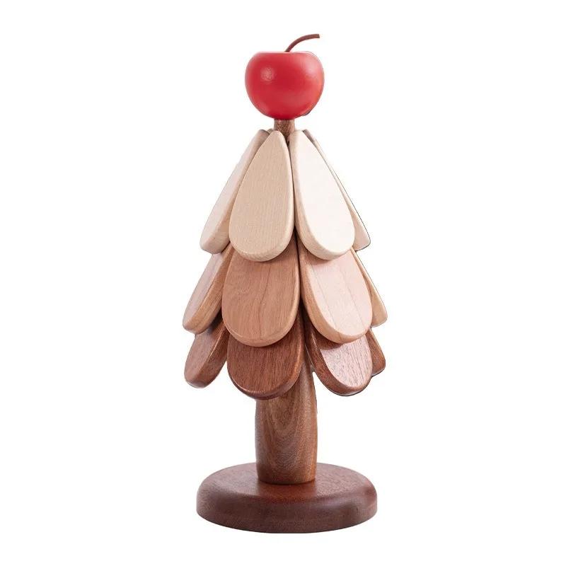 1 PC Christmas Tree Insulation Mat Solid Wood Dining Table Anti Scalding Pot Creative and Personalized Home Decoration Mats&Pads