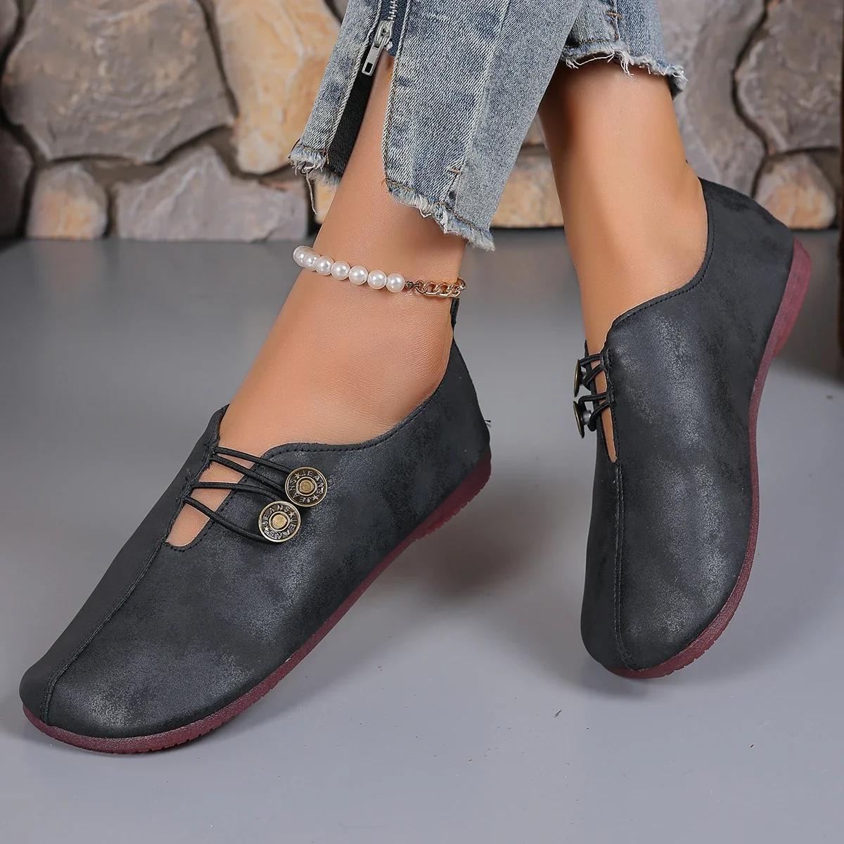 

Новая весна-осень женская обувь из натуральной кожи нескользящая обувь для мамы женские балетки модная женская повседневная обувь zapatos de mujer 43 чёрный