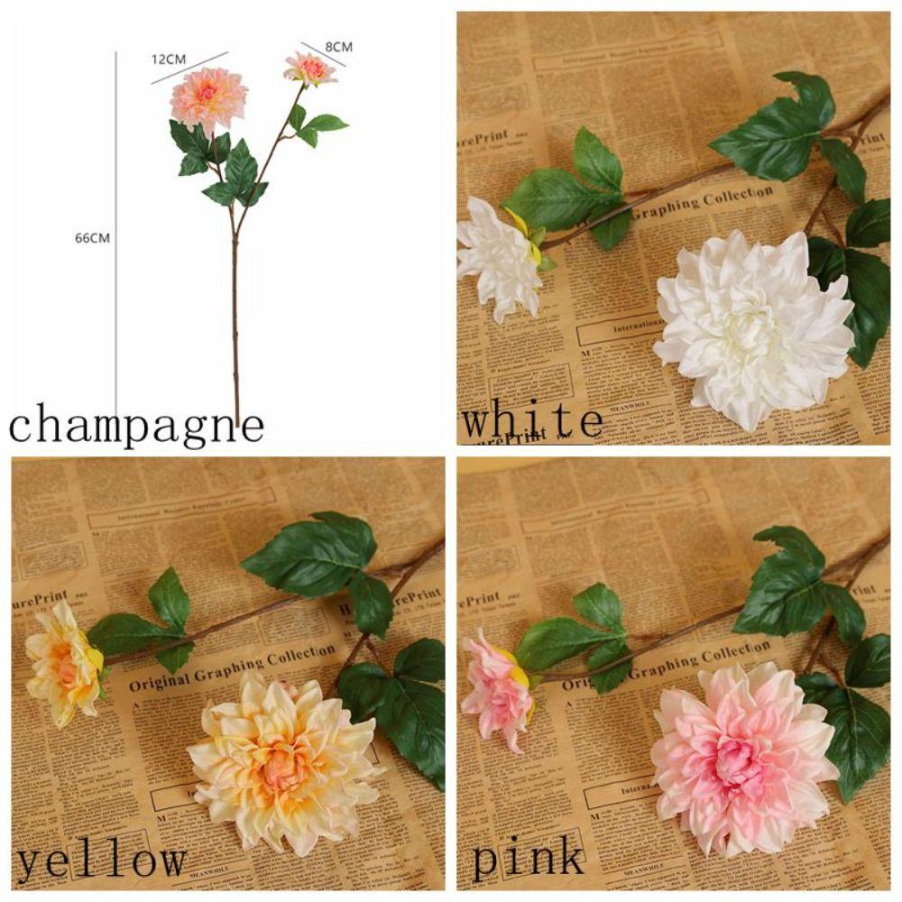 Luxurious Artificial Dahlias Flowers Durable Realistic Dahlias Flowers Fake Flower  Wedding