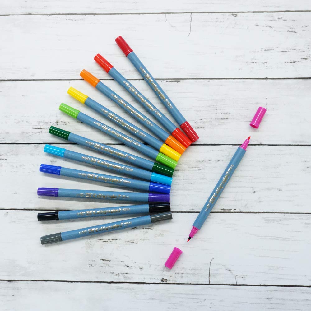 Kuretake ZIG Calligraphy II Water-Based Pens, 12 Colors Set, Model TC-3100/12V