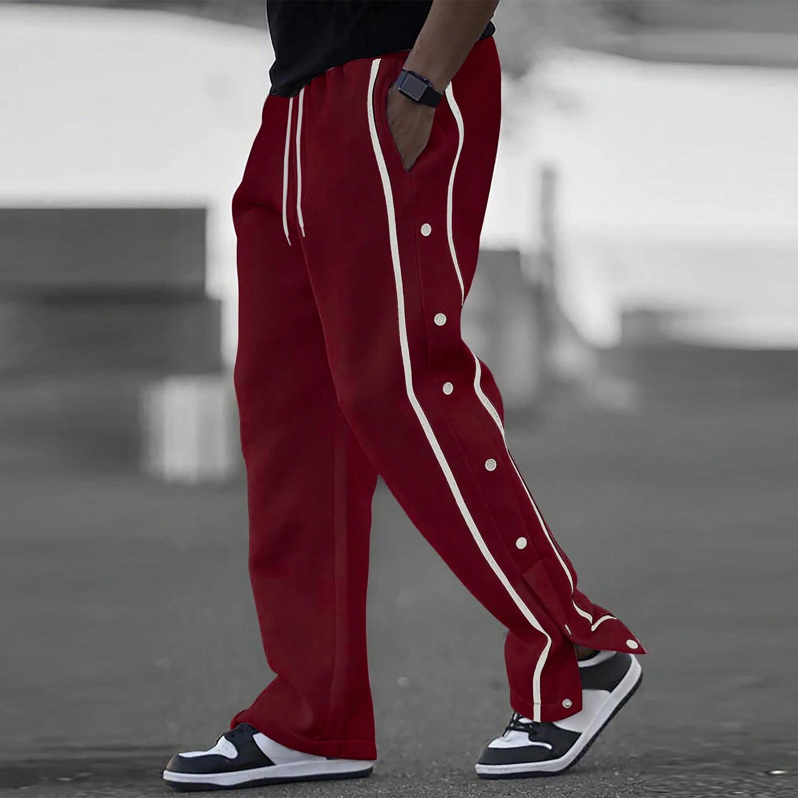 

Мужские комбинезоны, повседневные брюки с несколькими карманами и завязками, походные брюки, хлопковые саржевые брюки XL красный