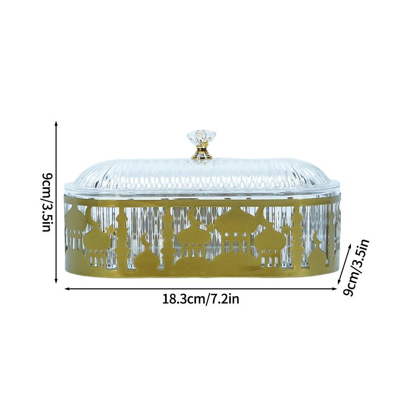Ramadan Candy Box Tray Mubarak Ramadan Decoration Eid Mubarak Sweet Table Trays Snack Dishes Kareem Muslim Party Supplies