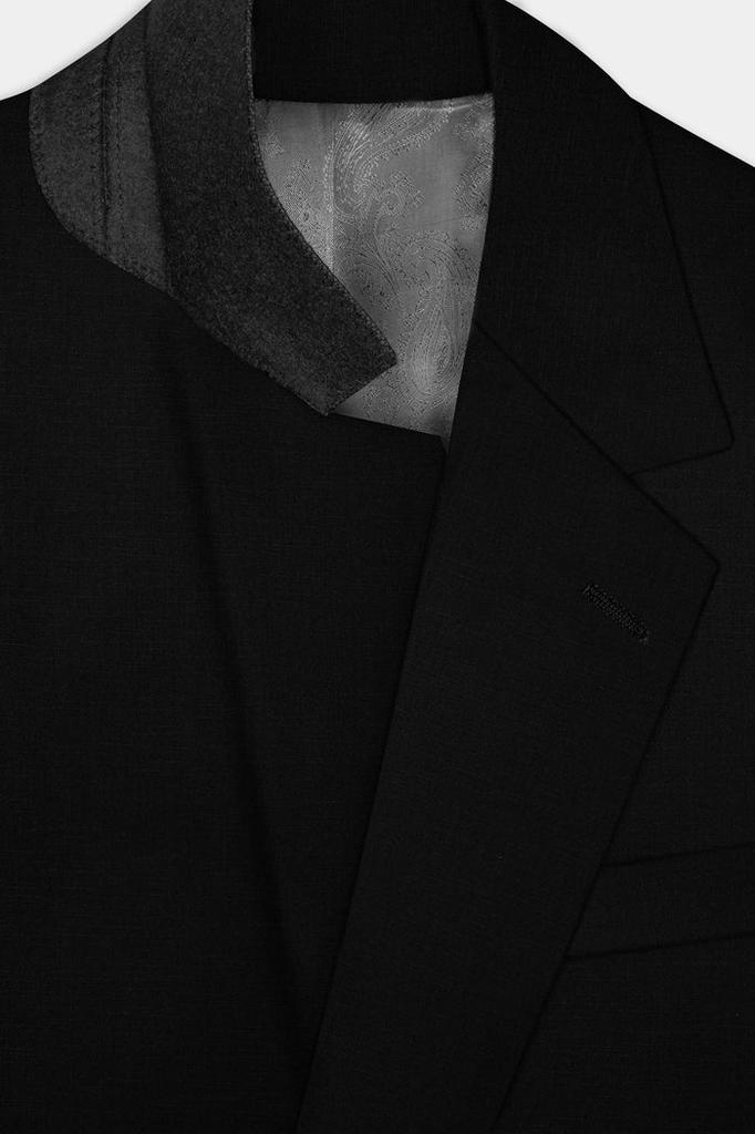 Jade Black Stretchable Subtle Sheen Performance Blazer