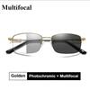 Memory Titanium Alloy Sun Transition Photochromic Progressive Reading Glasses Men Anti-blue Light Multifocal Presbyopia Glasses